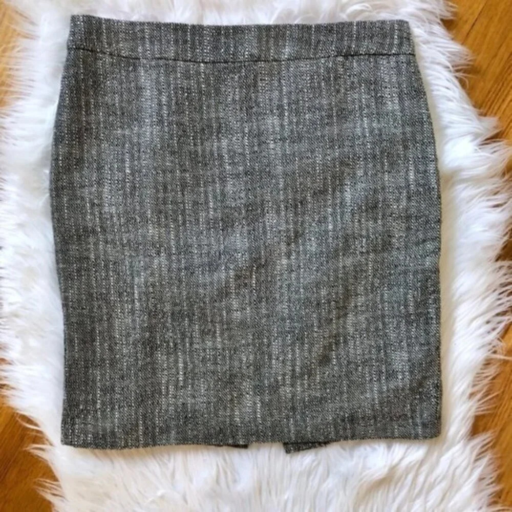 Cynthia Rowley Gray Black White Tweed Pencil Skirt
